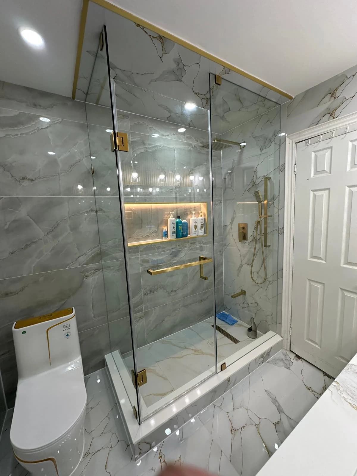 Modern tiled bathroom after renovation